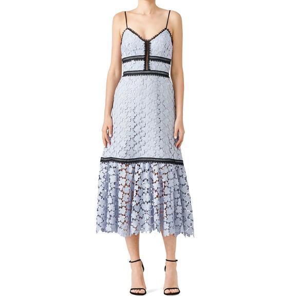 Jill Jill Stuart Blue Lace Elle Sleeveless Dress Size 8 - Picture 1 of 8